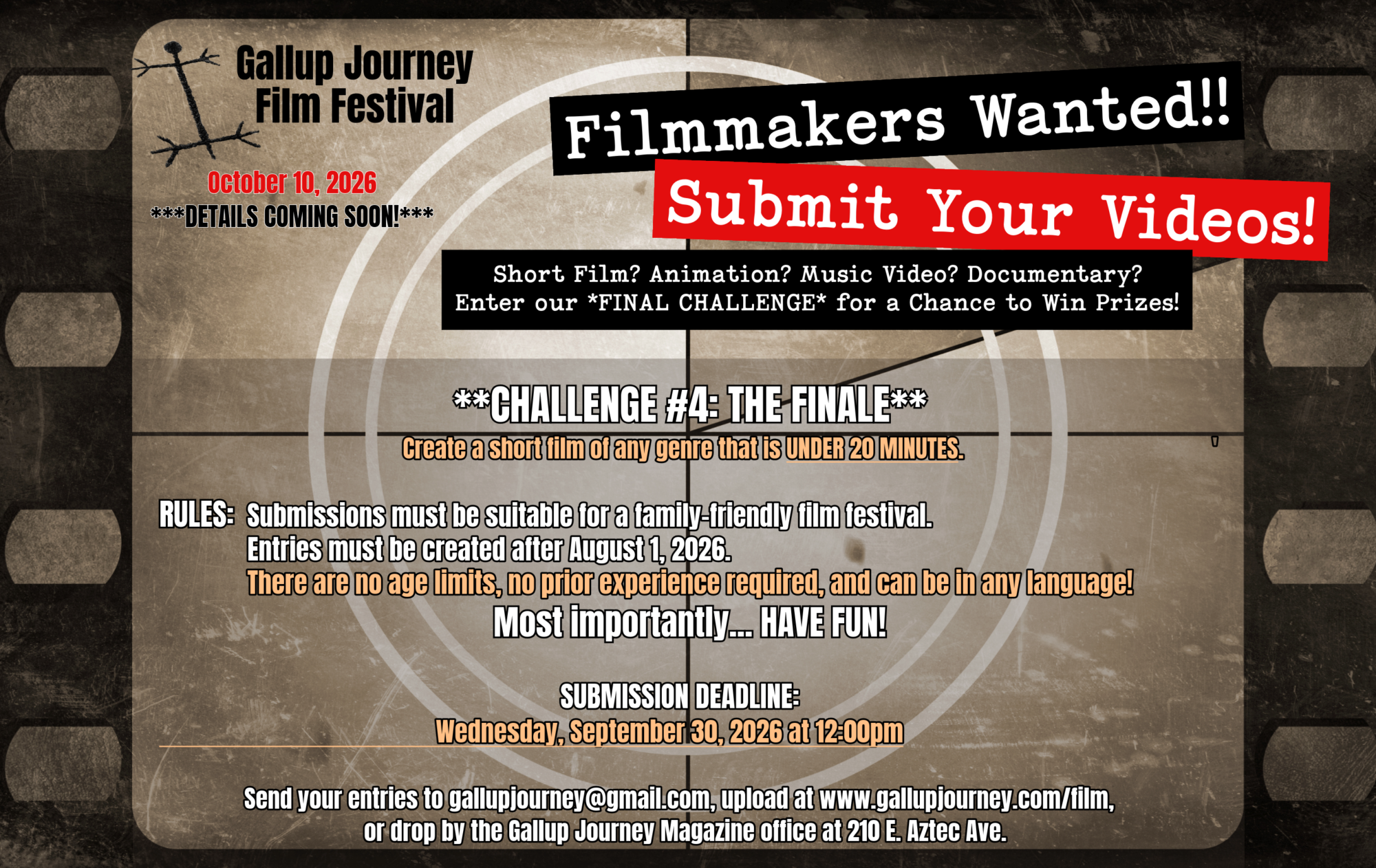 GJFF - Challenge 4 Film Clapperboard